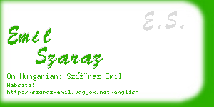 emil szaraz business card